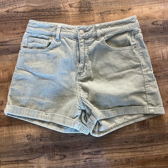 PacSun Mint Green High Waist Corduroy Shorts - Picture 1 of 3